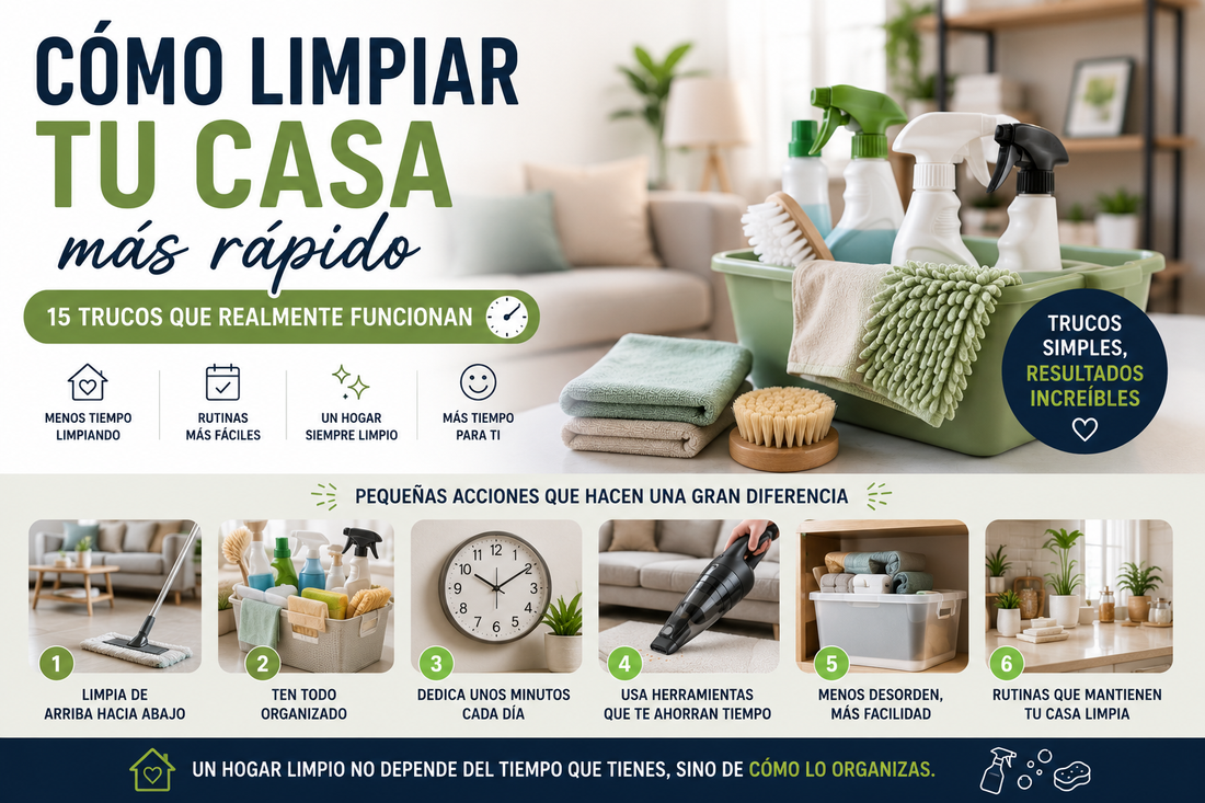 Cómo limpiar tu casa más rápido: 15 trucos que realmente funcionan