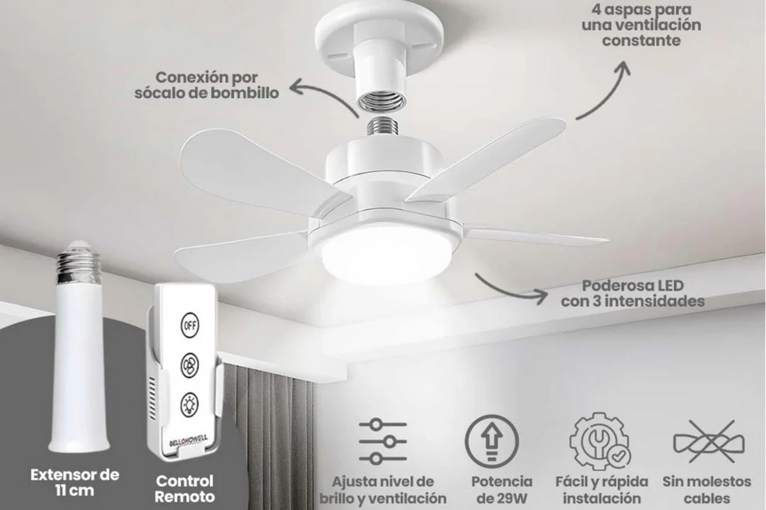 Ventilador de Techo con Luz LED 2 en 1: Estilo, Comodidad y Eficiencia para Tu Hogar