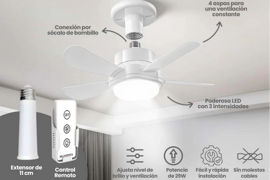 Ventilador de Techo con Luz LED 2 en 1: Estilo, Comodidad y Eficiencia para Tu Hogar