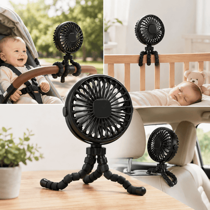 Ventilador Portátil para Coche y Cuna