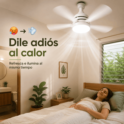 Ventilador Bombillo LED 2 en 1