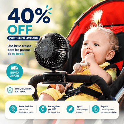 Ventilador Portátil para Coche y Cuna