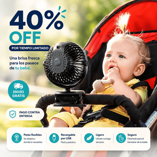 Ventilador Portátil para Coche y Cuna